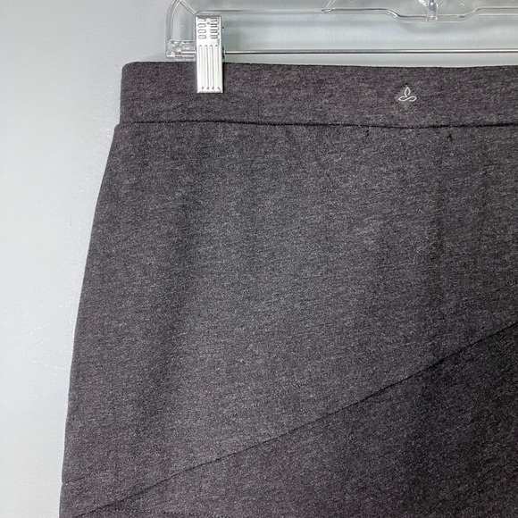 prAna Leah Asymmetrical Ruffle Wool Blend Dark Heathered Gray Mini Skirt Size S - Picture 13 of 14